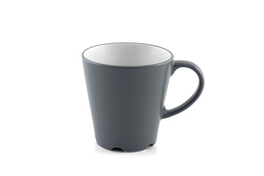 gray mug isolated on white background with Clipping Path