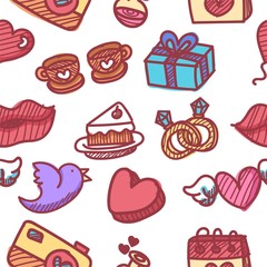 seamless pattern about valentines day. valentines day seamless pattern. background for valentines day. Vector Illustration.