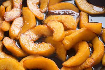fried in sugar carmelised pieces of quince