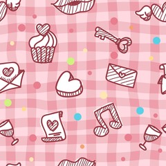 seamless pattern about valentines day. valentines day seamless pattern. background for valentines day. Vector Illustration.