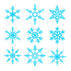 Snowflakes Vector Symbol Vector Illustration Set