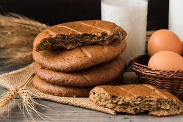 Rye cakes in the rustic style