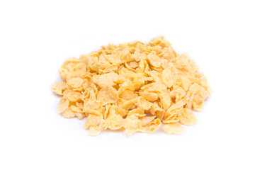 white chocolate corn flakes isolated on white background