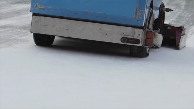 Resurfacer at the rink,Ice Resurfacer Cleaning Ice At Rink