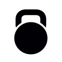 Black Kettlebell Icon, isolated on white background. Vector Illustration.