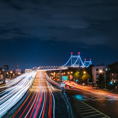 Fototapeta na wymiar Light Trails on the RFK bridge, NYC