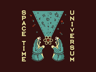 Naklejka premium Space time universum humanity exploration
