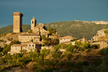 Fototapeta na wymiar Abizanda medieval village in Huesca province, Spain