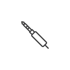 Fototapeta premium Jack connector cable line icon, outline vector sign, linear style pictogram isolated on white. Audio plug symbol, logo illustration. Editable stroke