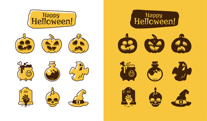 Set of halloween icons.