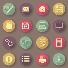Computer and organizer icons. Bright colors. Vector buttons. Original design