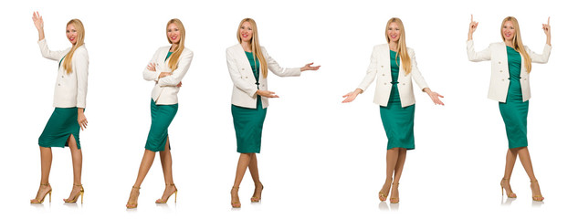 Businesswoman in business concept isolated on white