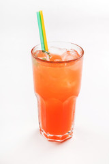 summer cocktai with ice cubes