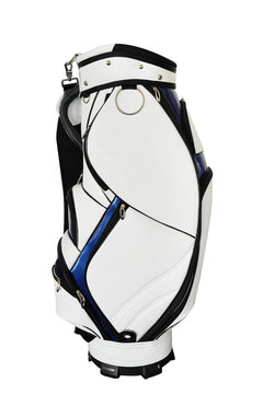 isolated white golf bag without golf club