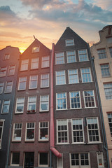 Traditional old buildings in Amsterdam