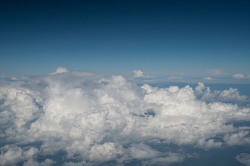 Fototapeta na wymiar above cloud blue sky background only