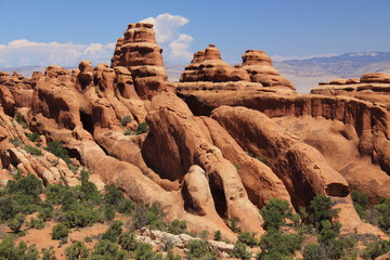 Fototapeta na wymiar Rock formation in Arches National Park in Utah in the USA 