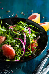 Citrus salad with arugula and grapefruit