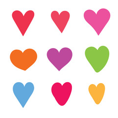 Hearts for greeting cards colorfull set