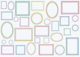Abstract vector  background with picture frames in various shapes