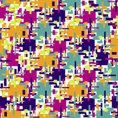 Abstract seamless vector pattern for girls, boys, clothes. Creative background with dots, geometric figures Funny wallpaper for textile and fabric. Fashion style. Colorful bright