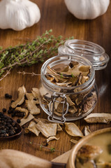 Rustic mushrooms soup