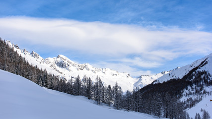 Fototapeta na wymiar The enchanted valley. Val Aurina in winter