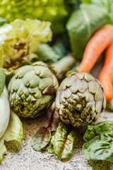 Obraz premium fresh vegetables closeup