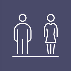 Men women business people icon simple line flat illustration