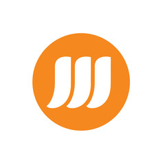 Circle Letter W Icon or Logo. 