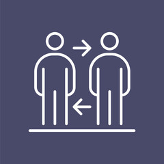 Two business people icon simple line flat illustration