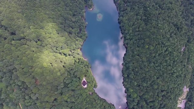 Aerial view on Lake Biograd (Biogradsko jezero), Montenegro, 4k
