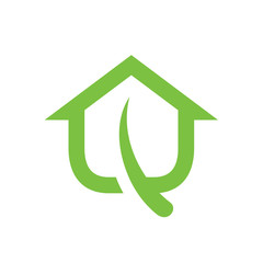 Green House Leaf Logo. 