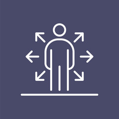 Multi task employer business people icon simple line flat illustration