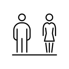 Men women business people icon simple line flat illustration