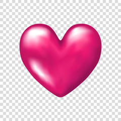 Realistic  pink  vector  heart.