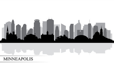 Minneapolis city skyline silhouette background