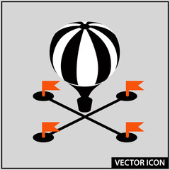balloon starting point of motion vector graphic icon