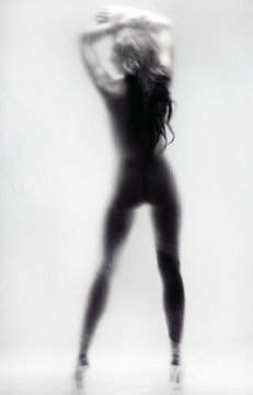 Fototapeta Silhouette of a naked woman