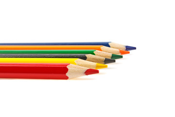 Fototapeta premium color pencils isolated on white background