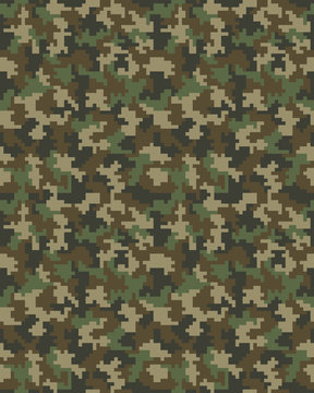 Seamless digital fashion camouflage pattern, vector background