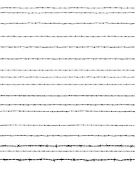 Black silhouette of the barbed wire, seamless