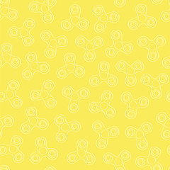 Yellow spinner seamless background - original hand drawn illustration