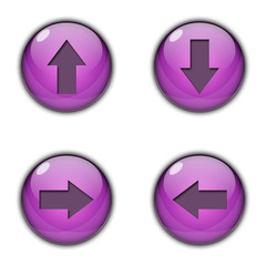 3D Button Left right up down Purple Color