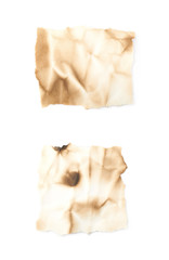 Fototapeta premium Burnt paper sheet isolated