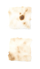 Burnt paper sheet isolated