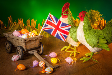 Easter holiday in England. Easter eggs. Easter decoration in England. Religious Holidays in England. Easter.