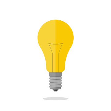 Light bulb on isolated white background. Symbol of the idea. Vector illustration