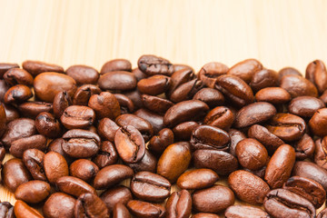 coffee beans on the board