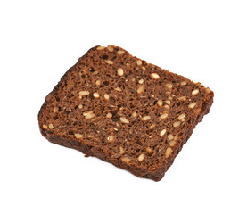 Slice of a black bread isolated